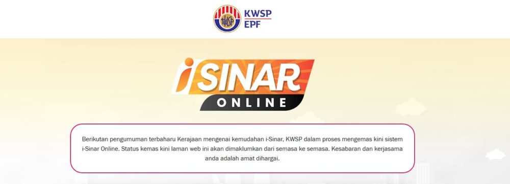 Pengeluaran iSinar KWSP Tanpa Syarat