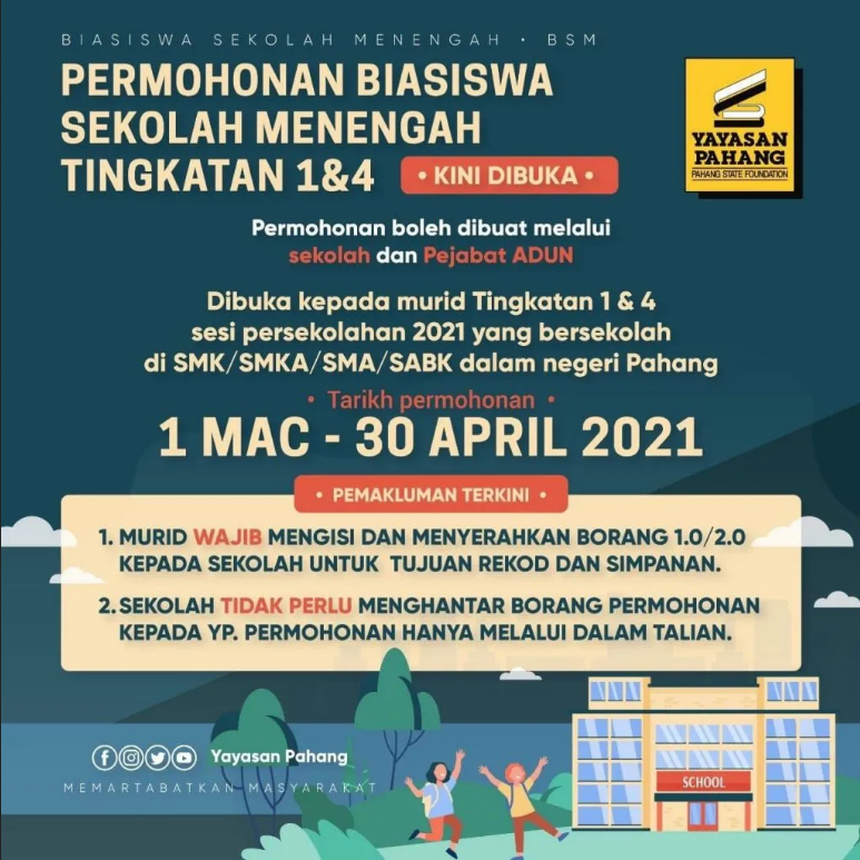 Permohonan Biasiswa Yayasan Pahang Online 2021